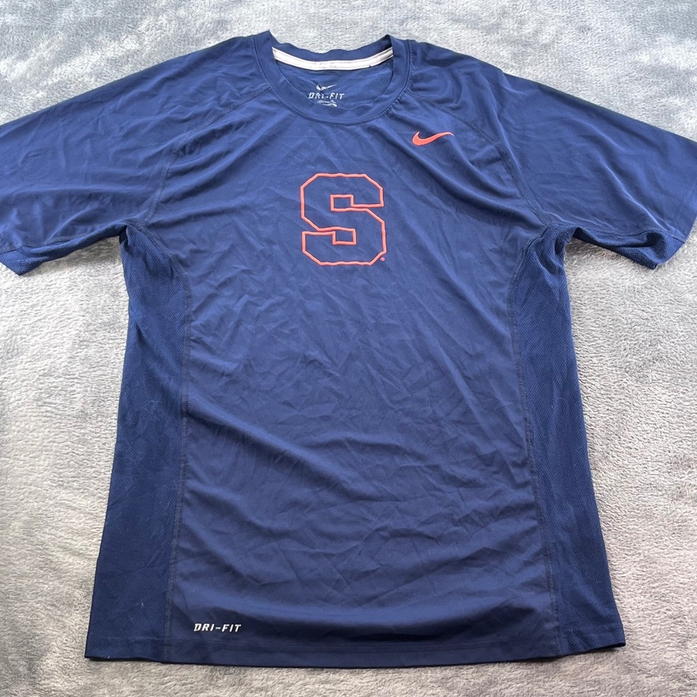 Nike Syracuse Orange Dri-FIT Shirt Mens Medium Navy Blue NCAA Training Tee